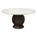 Ashe Round Dining Table w/ Genuine White Marble Top and Solid Acacia Wood Base in Espresso Finish by Diamond Sofa image
