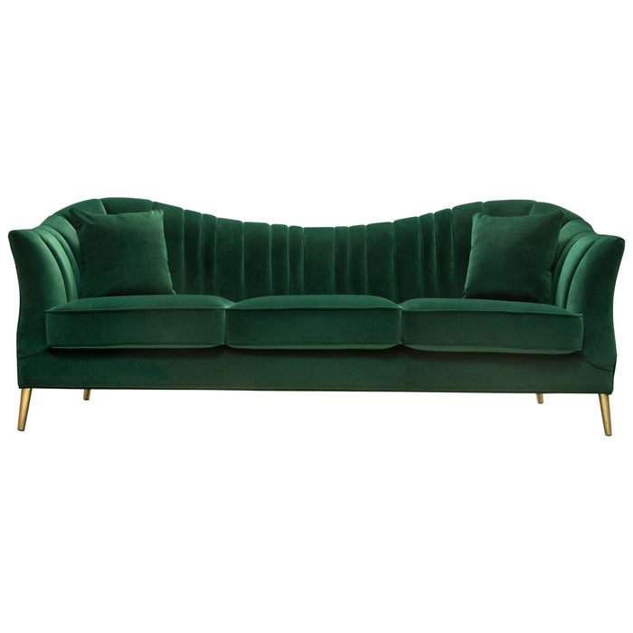 Ava Sofa in Emerald Green Velvet w/ Gold Leg by Diamond Sofa image