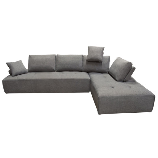 Cloud 2PC Lounge Seating Platforms with Moveable Backrest Supports in Space Grey Fabric by Diamond Sofa image