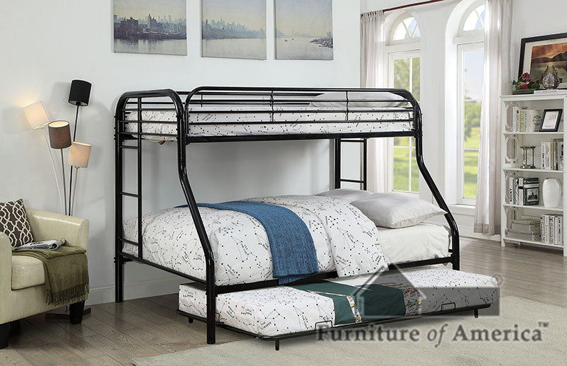 Teledona Transitional Metal Twin over Full Bunk Bed in Black
