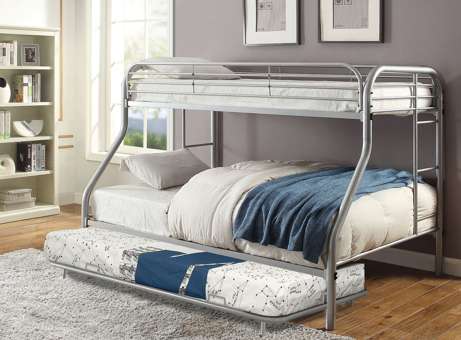 Teledona Transitional Metal Twin over Full Bunk Bed in Silver