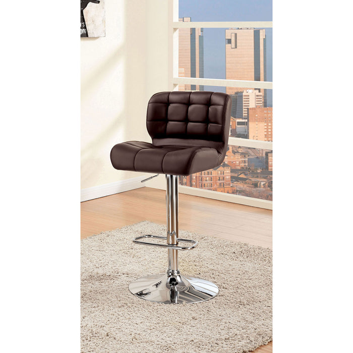 Hovey Contemporary Swivel Bar Stool in Brown