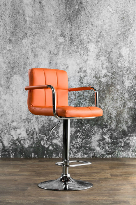 Witmer Contemporary Height Adjustable Bar Stool in Orange