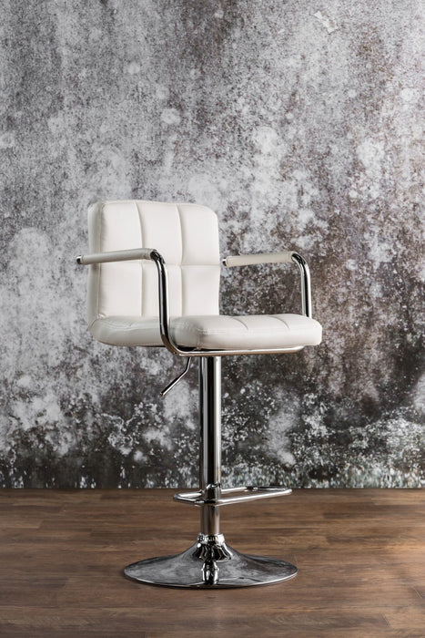Witmer Contemporary Height Adjustable Bar Stool in White