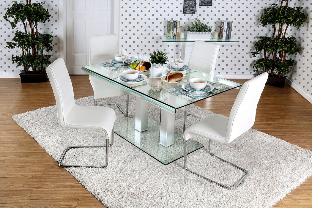 Cuerva Contemporary Glass Top Dining Table