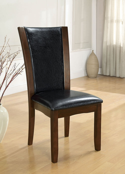 Aloise Contemporary Faux Leather Side Chairs in Brown Cherry (Set of 2)
