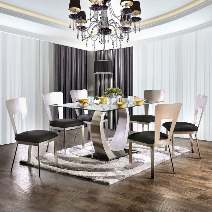 Tino Contemporary Glass Top Dining Table