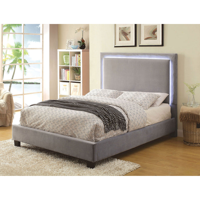 Drew Contemporary Flannelette Platform Bed in Full