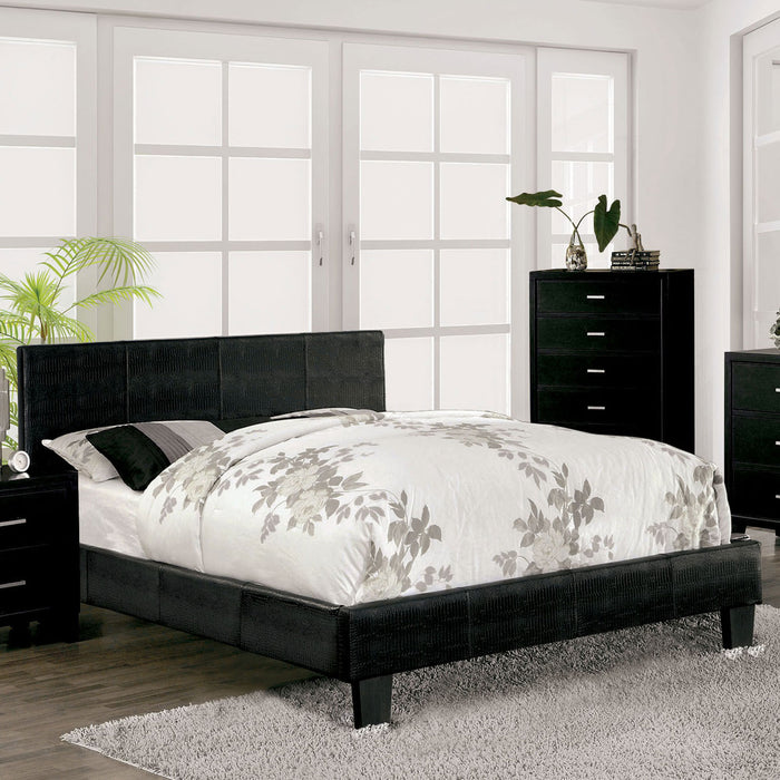 Carrie Contemporary Faux Leather Platform Bed