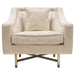 Croft Fabric Chair in Sand Linen Fabric w/ Accent Pillow and Gold Metal Criss-Cross Frame by Diamond Sofa image