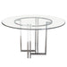DEKO Polished Stainless Steel Round Dining Table w/ Clear, Tempered Glass Top by Diamond Sofa image
