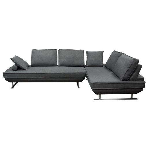 Dolce 2PC Lounge Seating Platforms with Moveable Backrest Supports by Diamond Sofa - Grey Fabric image