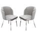 Grace Set of (2) Dining Chairs in Grey Velvet w/ Chrome Legs by Diamond Sofa image