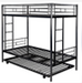 Twin over Twin Metal Bunk Bed with 2 Side Ladders, Safety Guard Rails and Twin Size Trundle Bed - Silver image
