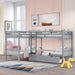 Twin over Twin L-Shaped Bunk Bed with Drawers - Gray image