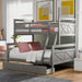 Twin over Full Bunk Bed with Ladder, TwoStorage Drawers and Safety Guardrail - Gray image