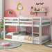Twin over Twin Floor Bunk Bed with Ladder - White image