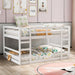 Full Over Full Low Bunk Bed with Ladder - White image