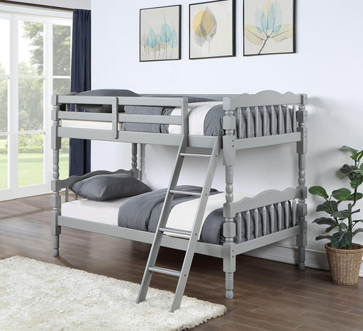 ACME Homestead Twin over Twin Bunk Bed with Ladder - Gray image