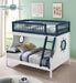 ACME Farah Twin overFull Bunk Bed -Navy Blue and White image
