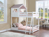 ACME Solenne Twin over Twin House Shaped Bunk Bed - White and Pink image