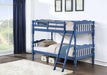 ACME Homestead Twin over Twin Bunk Bed with Ladder - Blue image