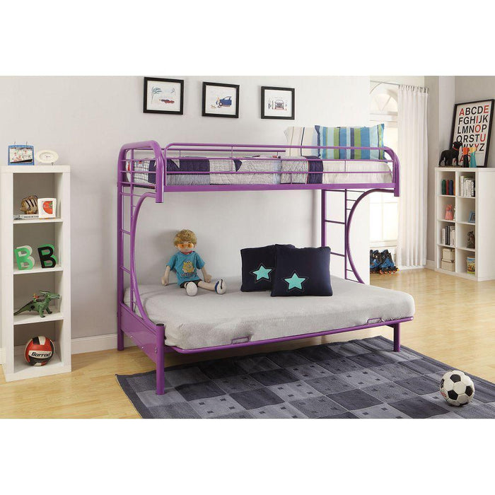 ACME Eclipse Twin over Full Futon Metal Bunk Bed - Purple image