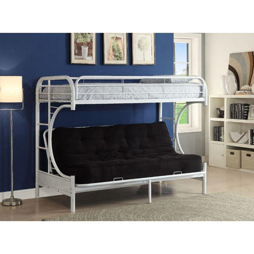 ACME Eclipse Twin XL over Queen Futon Metal Bunk Bed - White image