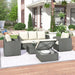 5 PCS Outdoor PatioAll-Weather PE Wicker Rattan Sectional Sofa Set with Multifunctional Table and Ottoman image