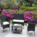 4 PCS Outdoor Patio Seating Group with Beige Cushioned Seat image