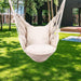 Hanging Rope Hammock Chair Swing Seat with Two Seat Cushions and Carrying Bag - Natural image