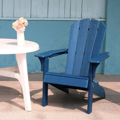 HDPE Adirondack Chair Sunlight Resistant for Fire Pits Decks Gardens Campfire Chairs - Blue image