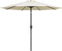 Deluxe 9ft Outdoor Umbrella with Button Tilt, Crank and 8 Sturdy Ribs - Beige image