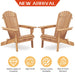 2 PCS Wooden Outdoor Folding Adirondack Chair - Brown image