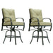 Set of 2 Black Aluminum Bar Chair With Antique Brown Cushions image
