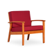 Deep Seat Eucalyptus Chair -  Natural Oil Finish -  Burgundy Cushions image