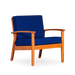 Deep Seat Eucalyptus Chair -  Natural Oil Finish -  Navy Cushions image