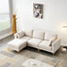 Living Room FurnitureModern Leisure L Shape Couch Beige Fabric image