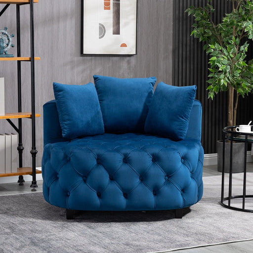Furniture,Accent Chair / Classical Barrel Chair for living room /Modern Leisure Sofa Chair (Blue) image