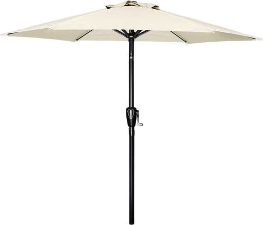 Simple Deluxe 7.5' Patio Outdoor Table Market Yard Umbrella with Push Button Tilt/Crank, 6 Sturdy Ribs for Garden, Deck, Backyard, Pool, 7.5ft, Beige image