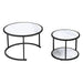 27.16inch Marble Pattern MDF Top with Black Metal Frame nesting coffee table set of 2 image