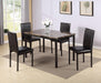 Furniture 5 Piece Metal Dinette Set with Faux Marble Top - Black,dinning set,table&4 chairs image