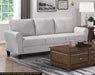 Modern Transitional Sand Hued Textured Fabric Upholstered 1pc Sofa Attached Cushions Living Room Furniture image