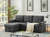 Lucca Dark Gray Linen Reversible Sleeper Sectional Sofa withStorage Chaise image