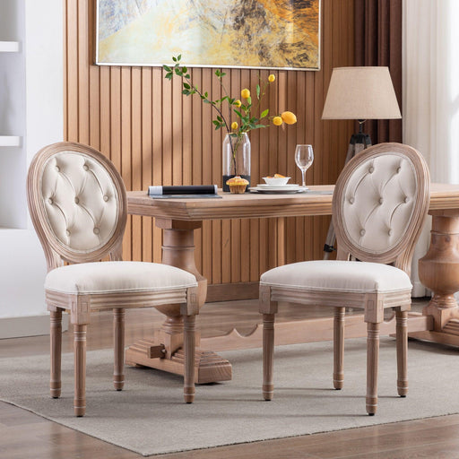 Upholstered Fabrice French Dining  Chair with rubber legs,Set of 2 image
