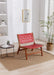 Solid Wood Frame Chair With White Wool Carpet.Modern Accent Chair Lounge Chair for Living Room image