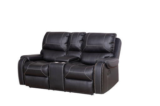 Faux Leather Reclining Sofa Couch Loveseat Sofa for Living Room Black image