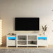 Modern  white TV Stand for 75 inch TV , 16 Colors LED TV Stand w/Remote Control Lights image