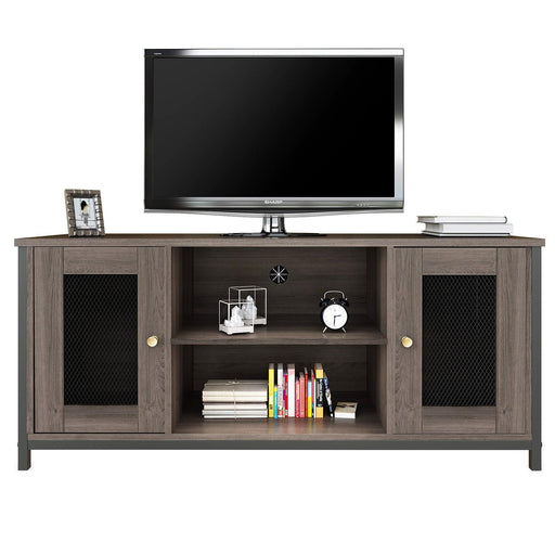 TV Stand for 45 Inches TV, Industrial TV Stand withStorage Shelf, Cable Management, Cabinets, Entertainment Center  for Home, Living Room, Office image