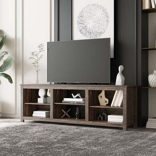 Living room TV stand furniture with 6Storage compartments and 1 shelf cabinet, high-quality particle board image